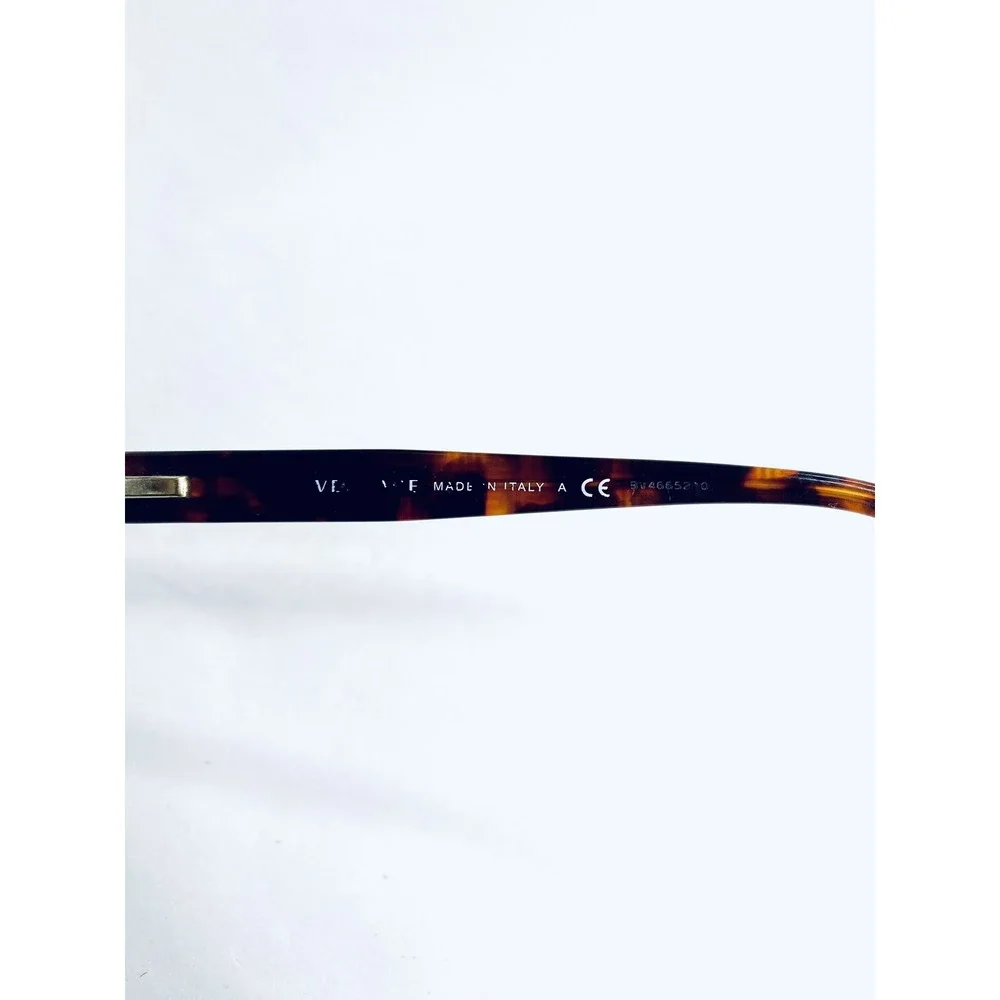 Versace Black Gold Metal Wayfarer Glasses Tortoise Temple MOD 1222 53 17 140